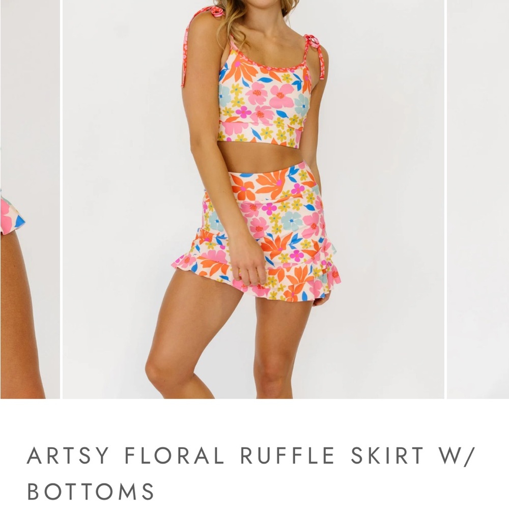 NWT SET Lime Ricki Artsy Floral Swim Set - Pink and Yellow